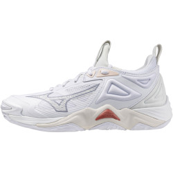 mizuno wave momentum 3 femme blanc rouge brique vert pale