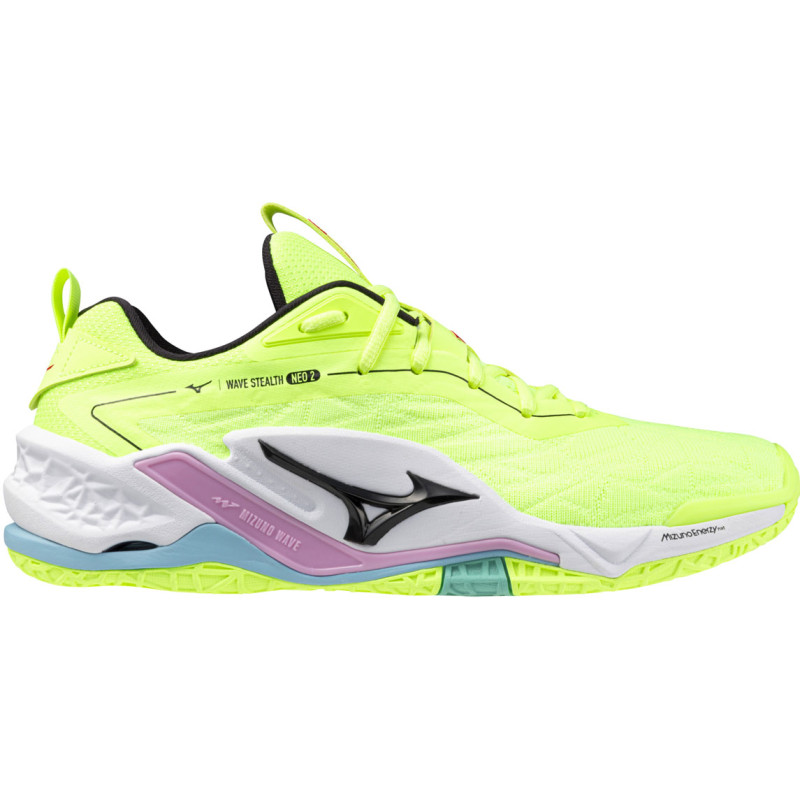 mizuno wave stealth neo 2 jaune fluo blanc violet bleu noir rouge