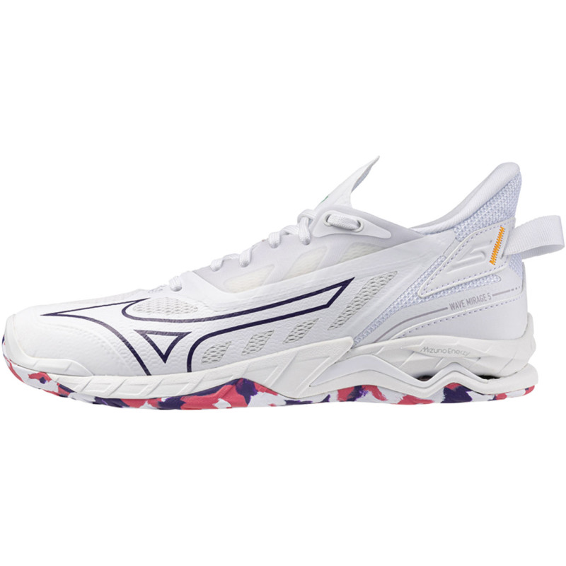 mizuno wave mirage 5 femme blanc violet camouflage